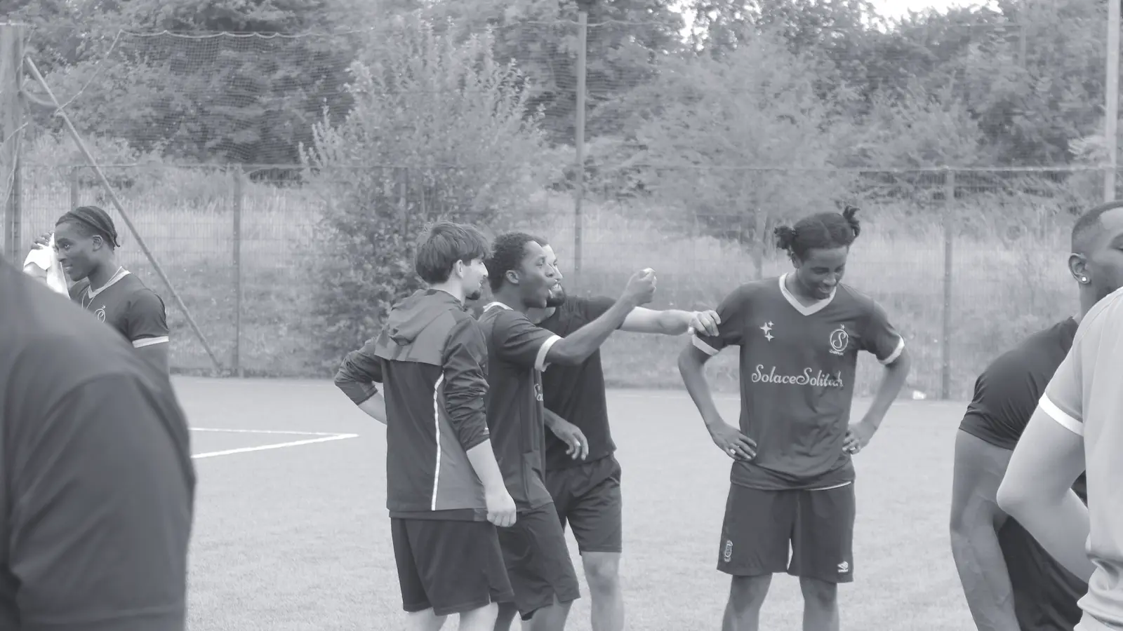 Players from different teams talk between matches at the 2025 Athlone's Finest tournament